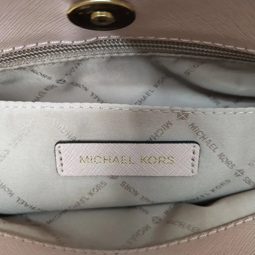 Michael Kors Camille Soft Pink Leather Double Handles Satchel Bag